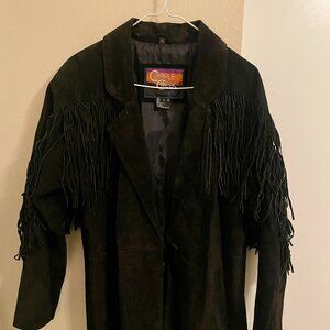 100% Genuine Leather Suede Fringe Jacket